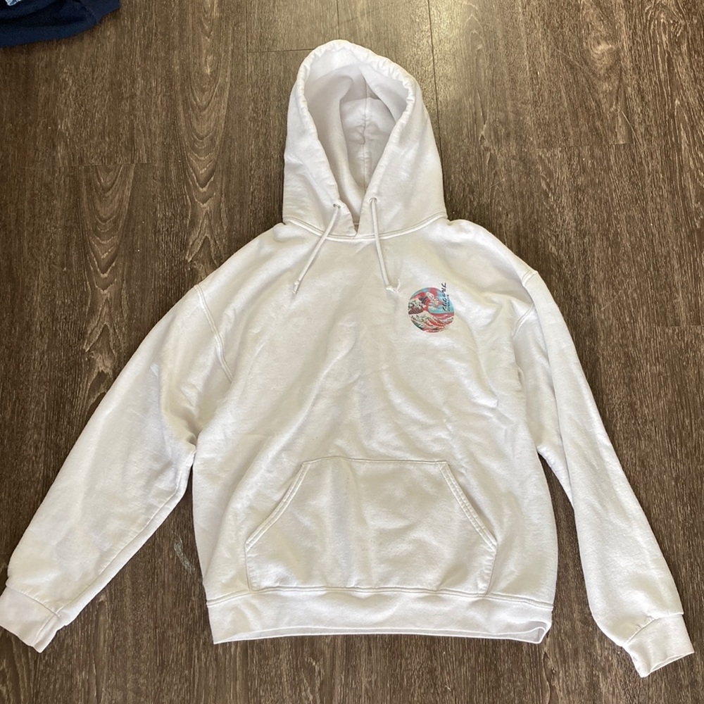 Artist Union wave print white hoodie
